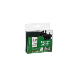 Instalatie de Craciun cu Baterii Tip Liniar, 2 jocuri de lumini, Fir Verde 3 m 30 LED -uri, Alb Rece - Img 3