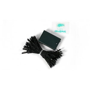 Instalatie de Craciun cu Baterii Tip Liniar, 2 jocuri de lumini, Fir Verde 5 m 50 LED -uri, Alb Rece - Img 5