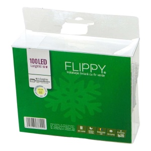 Instalatie de Craciun cu Baterii Tip Liniar, 2 jocuri de lumini, Fir Verde 10 m 100 LED -uri, Alb Cald - Img 3