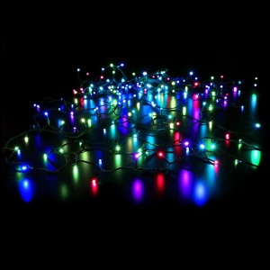 Instalatie de Craciun liniara Yoto, 10 m, din care 1 m cablu priza 220V, 100 LED, 8 jocuri de lumini, pentru interior, controler, fir negru, multicolor - Img 7