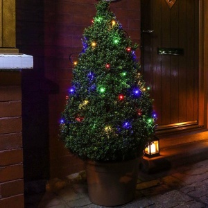 Instalatie de Craciun Liniara Yoto, 22 m, din care 1 m Prelungitor 220V, 300 LED, 8 jocuri de lumini, Controler, Utilizare Interior/Exterior, Fir Negru, multicolor - Img 1