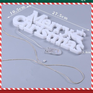 Instalatie LED de Craciun, Flippy, Litere 3D, Merry Christmas, Lumina Calda, 27.5 x 10.5 x 1.4 cm, Alb - Img 3