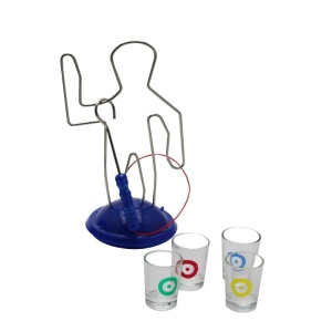 Joc de baut, Buzz Wire, Flippy, pentru Petreceri, Distractie, Pahare de Shot din Sticla Incluse, 4 Jucatori, Multicolor - Img 1