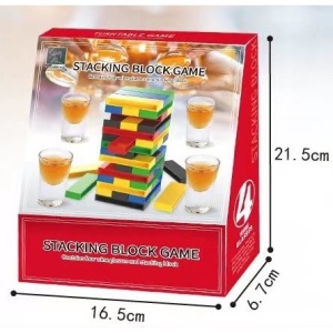 Joc de Baut Flippy, Turn Jenga din Plastic, cu 4 Pahare de Shot, +18 Ani, Multicolor - Img 2