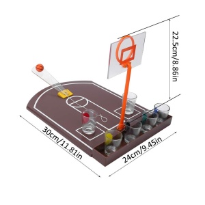 Joc de baut tip baschet Flippy, arunca mingea si accepta provocarea, pahare de shot din sticla, 30 x 22.5 x 24 cm, multicolor - Img 2