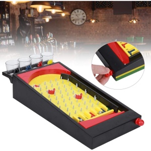 Joc de societate Pinball cu pahare pentru shoturi Flippy, 40 x 17,7 cm, galben - Img 4