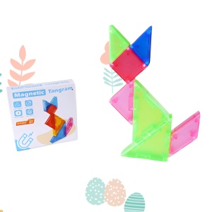 Joc Magnetic Tangram, Flippy, 7 Piese Magnetice, Forme Geometrice, 3 Ani, EVA, ABS, Magnet, 10.5 x 10.5 x 2.2 cm, Multicolor - Img 8