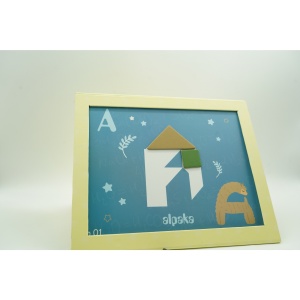 Joc Magnetic Tangram, tabla si forme diverse magnetice, 34 de piese, pentru copii, +3 ani, multicolor - Img 9