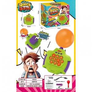 Joc Pop-It Antistres, Flippy, Electronic, 50 de Baloane, Muzica, 2 Moduri de Joc, Nivel Maxim 200, 14.5x13.5x5.7cm, Verde - Img 3