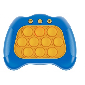 Joc Pop It, Flippy, consola, joc interactiv, antistres, cu baterii, Abs si silicon, Albastru, 12 x 10 x 5.8 cm - Img 1