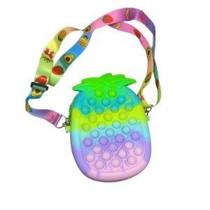 Jucarie antistres din silicon, Flippy, Pop It Now and Flip It, Geanta mica, Ananas, Multicolor, Model 3 - Img 2