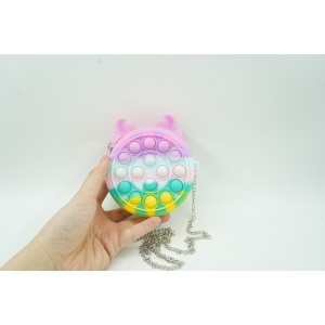 Jucarie antistres din silicon Flippy, Pop it Now and Flip It ,Mini Geanta, Ren, 6 cm, Macarons - Img 2