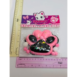 Jucarie Antistres Squishy, Flippy, cu Revenire Lenta, Model Labuta de Pisica, cu Stelute, 12 cm, 220g, Pinch Family, Ambalaj Transparent, Roz Negru - Img 2