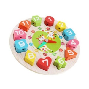 Jucarie Educativa Flippy, Tip Montessori, Model Ceas Girafa, din Lemn, + 36 Luni, 12 Piese, 17 cm, Multicolor - Img 4