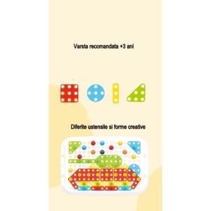 Jucarie educativa pentru copii, Flippy, Set 258 piese, 6 in 1, Valiza cu bormasina, Multicolor - Img 4