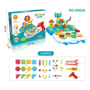 Jucarie Educativa Si Interactiva, Flippy, Set De Constructie Puzzle Din ABS Cu Bormasina Pentru Dezvoltatea Creativitatii Si A Indemanarii 2D si 3D, Valiza, +3, 31x7x25 cm, 336 Piese - Img 9
