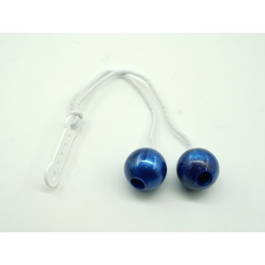 Jucarie interactiva cu bile, Flippy, Clackers ball, antistres, Albastru, 40 mm - Img 3