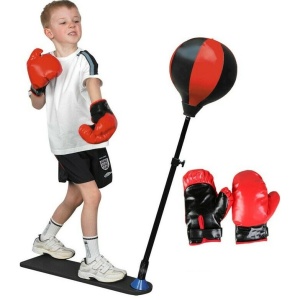 Jucarie Interactiva, Flippy, Model Sfera de Box de Picior, Manusi Incluse, Inaltime Reglabila, +3 Ani, 120 x 25 x 52.5 cm, Rosu/ Negru - Img 3