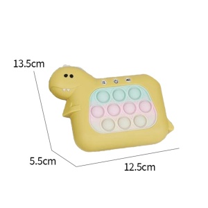 Jucarie Interactiva Pop It Whack A Mole, Flippy, Tip Consola, Anti-Stres, 4 Moduri de Joc, din ABS si Silicon, +3 Ani, Model Dinozaur, Galben - Img 6