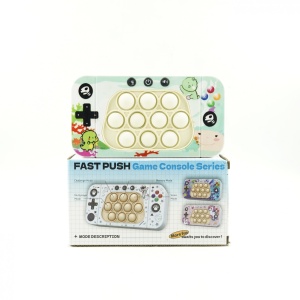 Jucarie interactiva tip consola pentru copii Flippy, speed push whack-a-mole, joc de viteza pop it, material ABS/silicon, cu nivele, sunete si lumini, 15.5 x 7.6 x 5.3 cm, model dinozaur, verde - Img 3