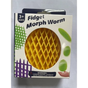 Jucarie Worm Fidget de Decompresie, Flippy, Anti Stres, Dimensiune Compacta 6 cm, Dimensiune Extinsa 15.5 cm, Galben - Img 6