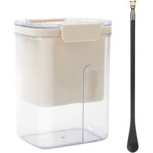 Kit Presa Pentru Branza, Flippy, Filtru de Iaurt, Strecuratoare de Iaurt Grecesc, Filtru de lapte, 18x9.7x13 cm, Lingura Neagra 20x1.6 cm, Alb - Img 3