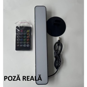 Lampa de Birou, Flippy, RGB Colorat, 14 LED, Putere 5V, Telecomanda cu 24 de Taste, Cablu USB, Negru, 25.5x4x3.5cm - Img 10