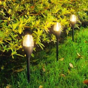 Lampa solara LED tip pahar de vin pentru gradina Flippy, inaltime 37.5 cm, efect de flacara, material PVC si ABS, 2V, 200mAh, alb cald - Img 5