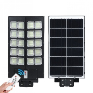Lampa solara stradala Flippy, cu telecomanda, senzor de miscare si lumina, suport prindere, 800 LED-uri, IP65, ABS, 25AH, 500W, temperatura culoare 6500K, 67.6x34.8x7.2 cm, autonomie 10-12 ore, negru - Img 2