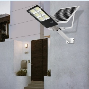 Lampa solara stradala Flippy, IP65, senzor de lumina, 417 LED-uri SMD, 24000 lm, 300W, autonomie 12-16 ore, telecomanda, montare prin fixare, pentru strada sau gradina, finisaj lucios, material ABS, 49.5 x 21 x 6.5 cm, lumina alb rece - Img 2