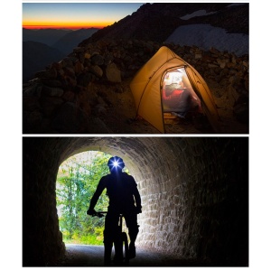 Lanterna LED de Montat pe Cap, Flippy, cu Raza Lunga de Zoom, Far Telescopic, Reglabil, Rezistent la Apa, pentru Pescuit in Aer Liber, Camping, Lumina Puternica, Lanterna, 7.5x5x7 cm, Albastru - Img 13