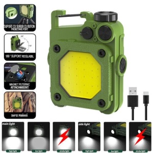 Lanterna Mini de Buzunar Tip Breloc, Flippy, Incarcare prin USB Type C, Multifunctionala, pentru Exterior, Camping, Alpinism, Ciclism, Mini Lanterna Elvis, 6.1 x 5 x 2.5 cm, Lumina Puternica, Culoare Verde - Img 6