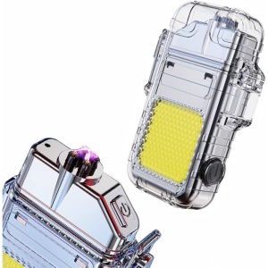 Lanterna Tip Breloc cu Bricheta, Flippy, Impermeabila, 3 Moduri Iluminare, 300 mAh, Incarcare USB-C, COB, Raza de Actiune 50 - 100 m, 7.4 x 4.9 x 1.7 cm, Argintiu - Img 6
