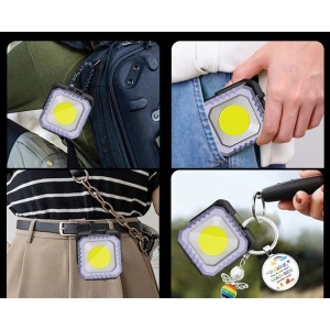 Lanterna Tip Breloc, Flippy, 5 Moduri de Luminat, Incarcare USB Tip C, 5W, Impermeabila IPX5, 500 lm, COB, Mov - Img 3