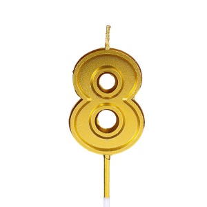 Lumanare pentru Tort Cifra 8, Flippy, 4.8 cm, Aniversare, Aurie - Img 1