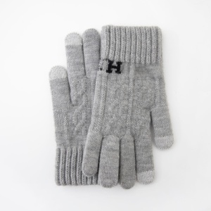 Manusi de Barbat, Flippy, Model H, Functie Touchscreen (ecran tactil), Material Acril Tricotat, Manseta Elastica, Interior Catifelat, Marime Universala, Gri Deschis - Img 6