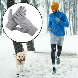 Manusi de Dama, Flippy, Functie Touchscreen (ecran tactil), Material Acril Tricotat, Manseta Elastica, Interior Catifelat, Marime Universala, Gri - Img 10