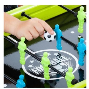 Masa de fotbal cu teren si 18 jucatori Flippy, 6 manere, cu Tablou Scor, din Metal si ABS, 51 x 44 x 17.5 cm, Design Multicolor, pentru copii/adulti, verde - Img 4