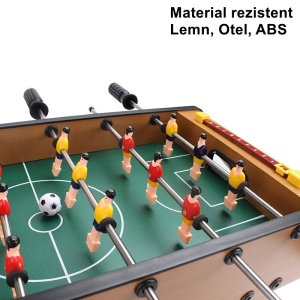 Masa de fotbal cu teren si 18 jucatori Flippy, 6 manere, cu tablou pentru scor, din metal, lemn si ABS, 50 x 25 x 18 cm, cu picioare, pentru copii/adulti - Img 4