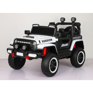 Mașină Electrică pentru Copii, Flippy, Off-Road, Conectare Bluetooth, telecomandă, Tracțiune Integrală, Lumina Intermitenta, Baterie 12V 7Ah, 120x63x68cm, Alb - Img 3