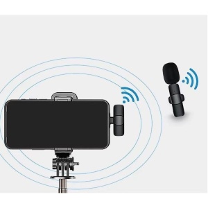 Microfon Lavaliera Wireless, Flippy, 1 Microfon si 1 Receptor Tip C, Autonomie 1-3h, Bluetooth 5.0, 70dB, Baterie 50 mAh, Negru - Img 3