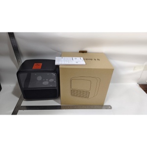 Mini Aeroterma Puternica Portabila Flippy, Putere 1500W, Mini radiator electric cu Display LCD, efect de semineu si flacara, 22x22x15 cm, Negru - Img 2
