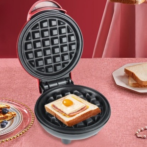 Mini Aparat de Vafe, Flippy, Multifunctional, Pentru Casa si Calatorii, Compact, Usor de Transportat si Depozitat, 18x14.5x9.3 cm, Rosu - Img 2
