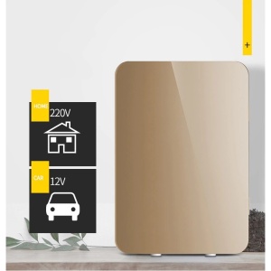 Mini frigider cosmetice, Flippy, dubla functie de incalzire/racire, portabil, Exterior -19x28x26 cm, Interior - 14x24x15, cm 8L, gold - Img 2