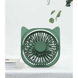 Mini ventilator pentru birou cu usb, Flippy, rotire 360 grade, 3 viteze, 13.5 x 12,8 cm, Verde - Img 3