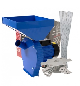 Moara cereale si stiuleti albastra Craft-tec, motor CUPRU 4.5 Kw, 20 ciocanele, 4 site, cuva mare, 300 kg/h
