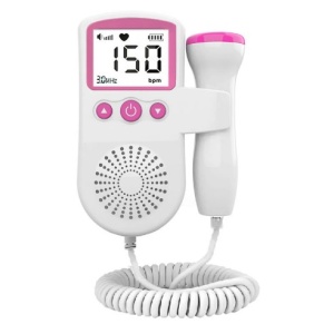 Monitor Fetal Doppler, Flippy, Monitorizare Sarcina, Ritm Cardiac, Ecran LCD 4.5 cm, 2 x Baterii AA (neincluse), Portabil, din ABS, 12.8 x 9.6 x 3 cm, Utilizare de la 9 Saptamani, Roz