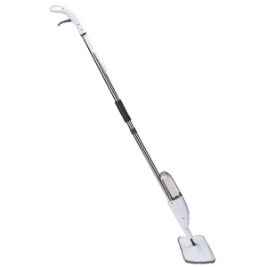 Mop plat, Flippy, cu pulverizator, pentru uz casnic, plastic, rezerva de mop din microfibra, 125x40 cm, Alb/Mov - Img 2