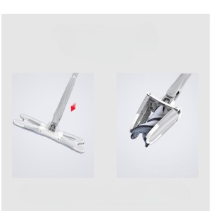 Mop Plat, Flippy, cu Sistem de Stoarcere, 2 Lavete Incluse, Lungime Telescopica 140 cm, Argintiu - Img 6
