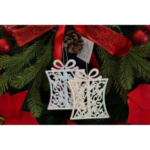 Ornament brad de Craciun, Perlat, in forma de Cadou, 9 cm x 11 cm, Plastic, Flippy - Img 7